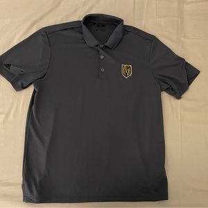 Adidas gray golden knights collard short sleeve jersey shirt